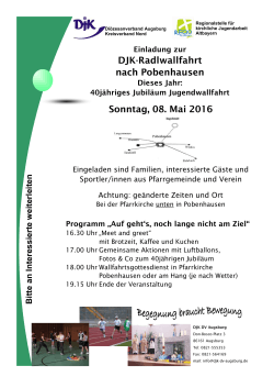 DJK-Radlwallfahrt nach Pobenhausen Sonntag, 08. Mai 2016