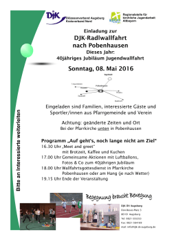 DJK-Radlwallfahrt nach Pobenhausen Sonntag, 08. Mai 2016