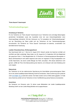 Teilnahmebedingungen - Ländle Qualitätsprodukte Marketing GmbH