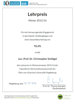 Urkunden - Fakultät für Wirtschaftswissenschaft - Otto-von