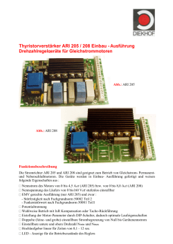 Thyristorverstärker ARI 205 / 208 Einbau