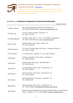 Arbeitskreis Psychotraumatologie und Katathym Imaginative