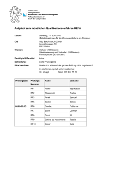 Aufgebot zum praktischen Qualifikationsverfahren SEFA