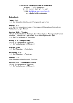 Gottesdienstplan - Kath. Kirchengemeinde St. Bonifatius Renningen