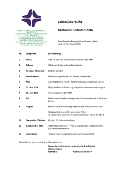 Jahresübersicht - Evangelisch-reformierte Landeskirche Graubünden