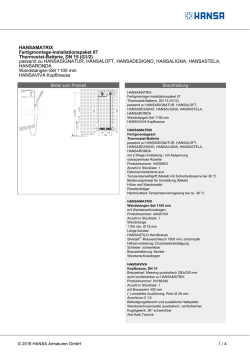 HANSAMATRIX Fertigmontage-Installationspaket 07 Thermostat