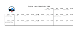 Training in den Pfingstferien 2016