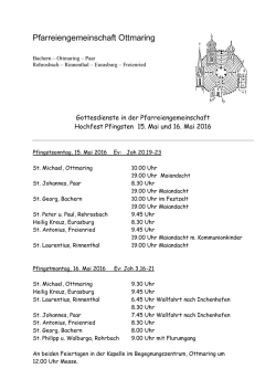 Gottesdienste Hompage - Pfarreiengemeinschaft Ottmaring