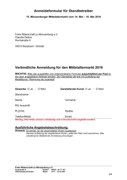 Anmeldung Händler 2016 - Freie Ritterschaft zu Münzenberg