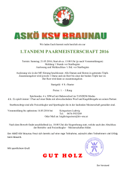 Einladung Paarmeisterschaft Tandem 2016 - KSV