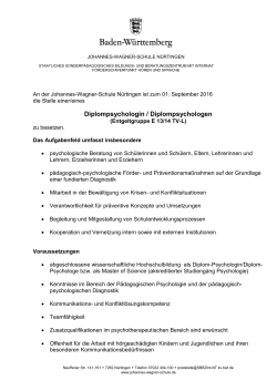 Diplompsychologin / Diplompsychologen - Johannes
