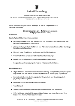 Diplompsychologin / Diplompsychologen - Johannes