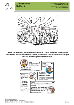 EFK-Gemeindebrief (Mai 2016) - Evangelikale Freikirche