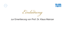 zur Emeritierung von Prof. Dr. Klaus Mainzer