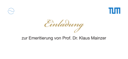 zur Emeritierung von Prof. Dr. Klaus Mainzer
