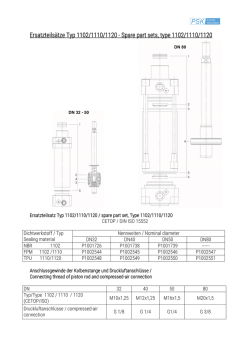 Ersatzteilsätze Typ 1102/1110/1120 - Spare part sets, type