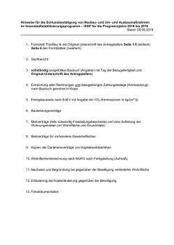 Hinweise f&uuml;r die Schlussbest&auml;tigung von Neubau