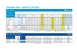 Timetable 2016