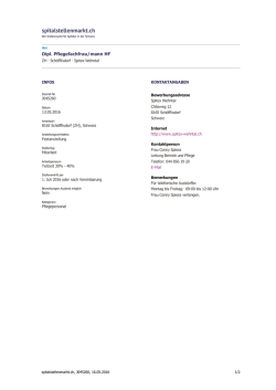 Dipl. Pflegefachfrau/mann HF - spitalstellenmarkt.ch