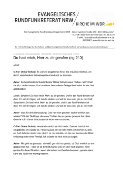 Du hast mich, Herr zu dir gerufen (eg 210)