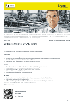 Softwareentwickler C# .NET Job in Aachen