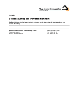 Harz-Weser-Werkst&auml;tten: Betriebsausflug der Werkstatt Northeim