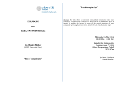 Proof complexity - Fakultät für Mathematik