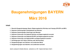 Baugenehmigung Bayern März 2016