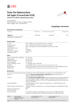 Termsheet vom Emissionstag (DE) - UBS