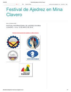 Festival de Ajedrez en Mina Clavero - Chess
