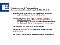 Hinweise zur Remonstration