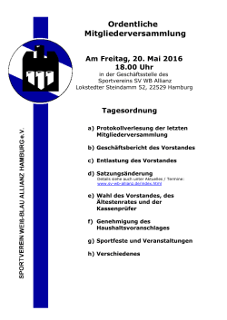 Ordentliche Mitgliederversammlung