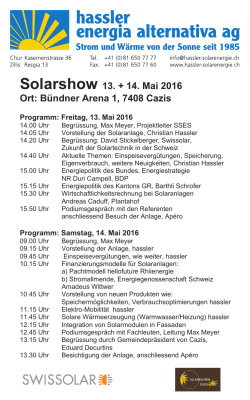 Solarshow 13. + 14. Mai 2016