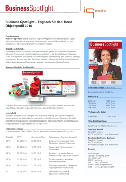 Business Spotlight - Übersicht mit Themenvorschau