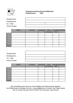 Gruppenanmeldung - Schiessverein Gansingen