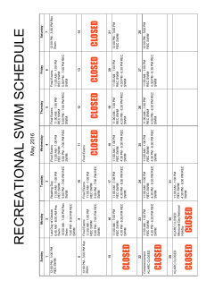 May 2016 Rec Swim Schedule
