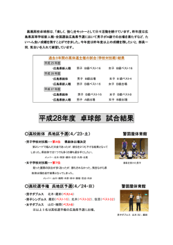 卓球部 - 広島県立黒瀬高等学校