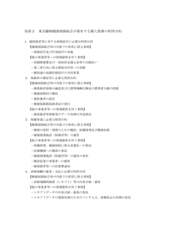 別表2 東京織物健康保険組合が保有する個人情報の利用目的
