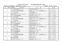 【平成28年6月分】 休日緊急診療担当医一覧表