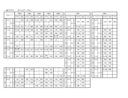 一般クラス タイムテーブル