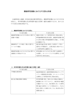 調査研究活動における不正防止計画 - 公益財団法人後藤・安田記念東京