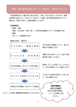 （仮称）野方駅周辺地区まちづくり検討会 公募会員 募集要項