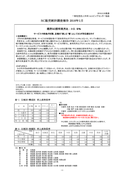 SC販売統計調査報告 2016年1月