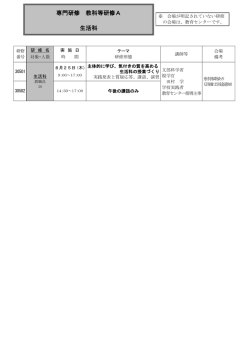専門研修 教科等研修A 生活科