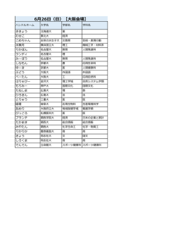 6月26日（日）【大阪会場】
