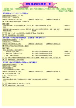 学術講演会等開催一覧 - 熊本県医師会
