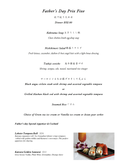 Father`s Day Prix Fixe - Katsura Japanese Restaurant