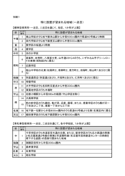 特に設置が望まれる地域（一巡目）