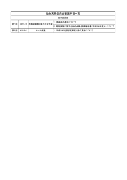 動物実験委員会審議事項一覧
