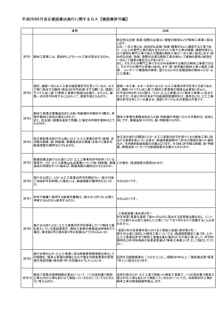 平成28年6月改正建設業法施行に関するQA【建設業許可編】